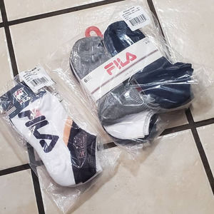 Fila 2 Pack Half Cushion No Show & 6 Pack Low Cut Socks Women's Shoe Size 9-11